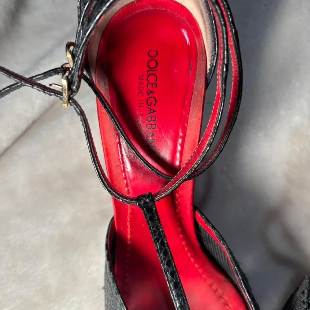 Dolce & Gabbana vintage lace open toe heels - Picture 3 of 8